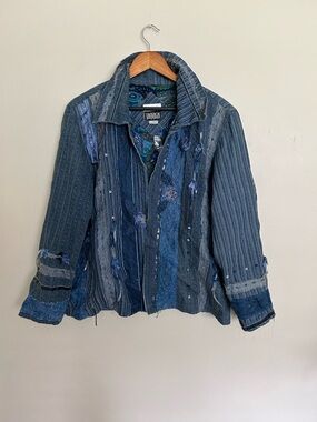 YakMagik patchwork unique jacket 1X